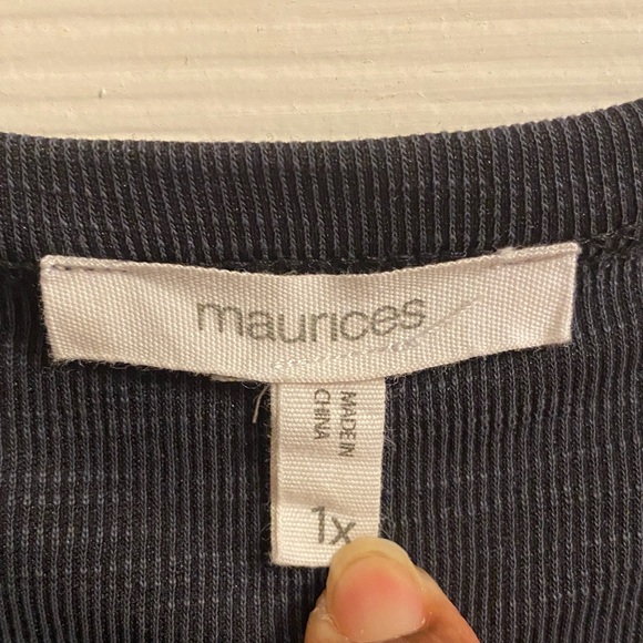 Maurices Elegant Grayish/Black Blouse with Textured Detail - Picture 3 of 6